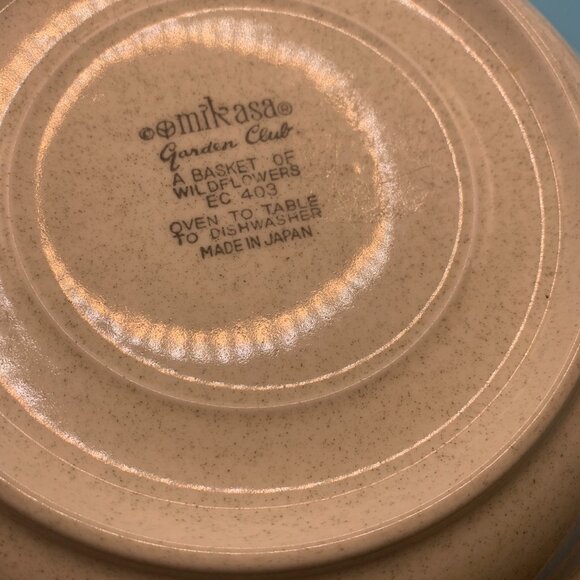 VINTAGE MIKASA Garden Club A Basket of Wild Flowers Bowl & Plate WOB - Picture 4 of 4